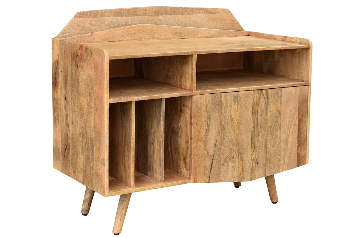 Credenza in legno massello di mango porta vinili MATAHARI