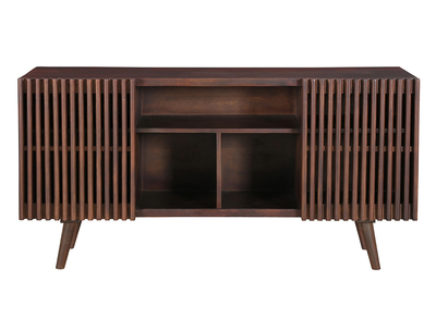 Credenza in legno massello di mango scuro 2 ante scorrevoli L140 cm ALBA