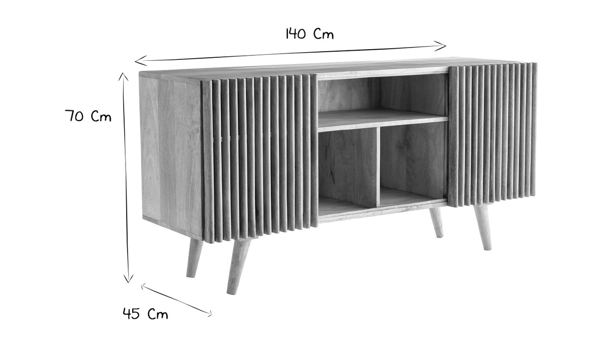 Credenza in mango con porte scorrevoli ALBA