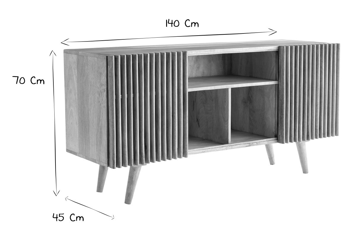 Credenza in mango con porte scorrevoli ALBA