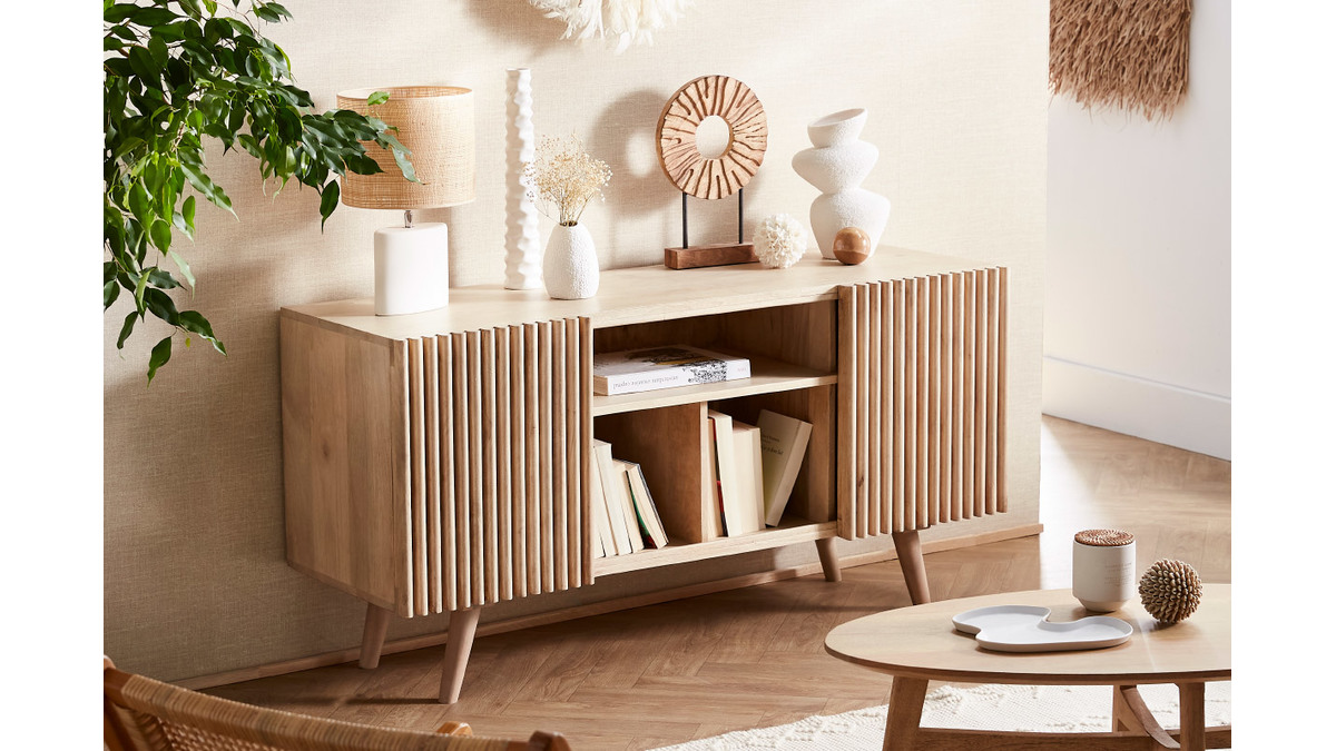 Credenza in mango con porte scorrevoli ALBA