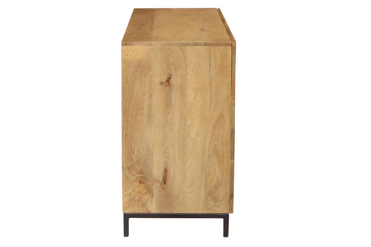 Credenza industriale 3 ante in legno massello di mango e metallo YPSTER