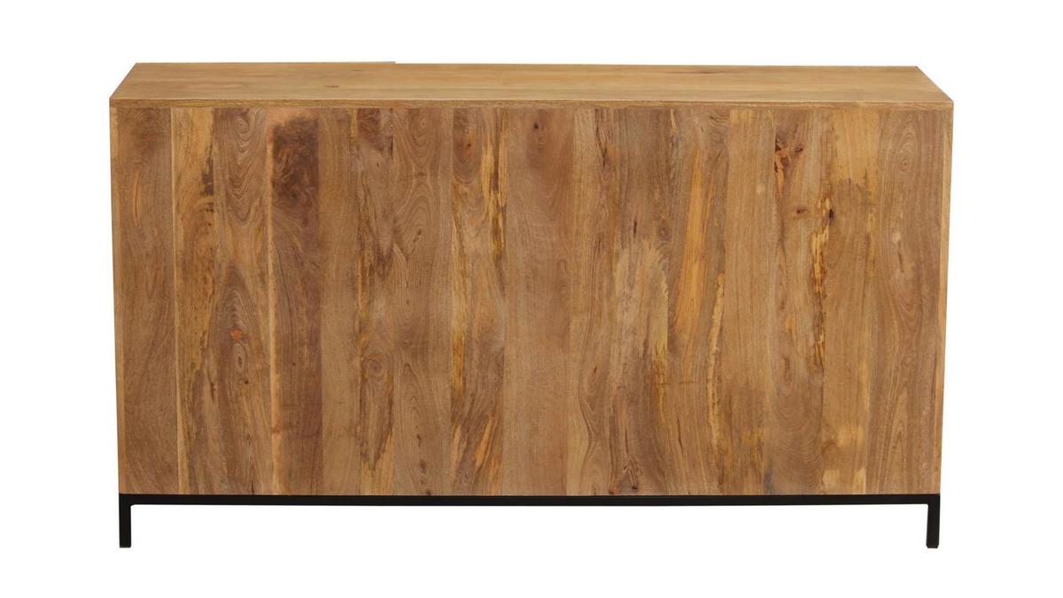 Credenza industriale 3 ante in legno massello di mango e metallo YPSTER