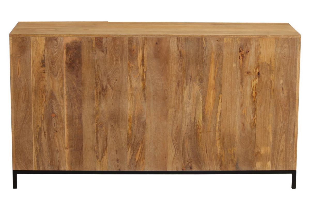 Credenza industriale 3 ante in legno massello di mango e metallo YPSTER