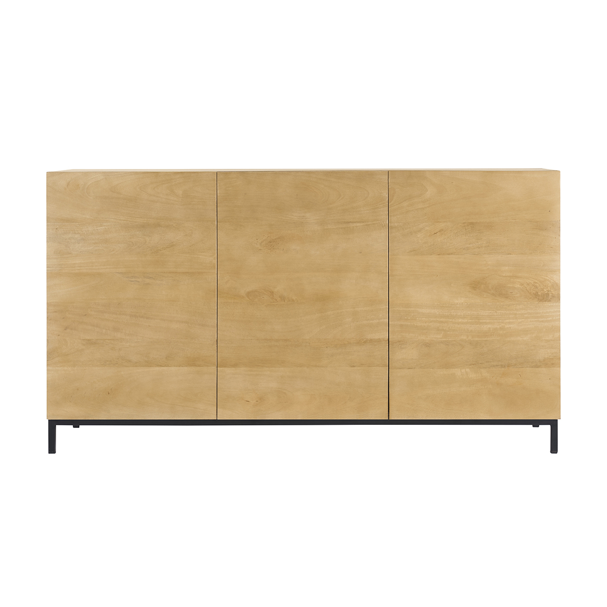 Credenza industriale 3 ante in legno massello di mango e metallo YPSTER