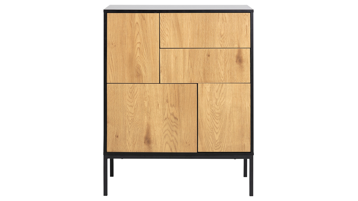 Credenza industriale 5 porte metallo legno TRESCA