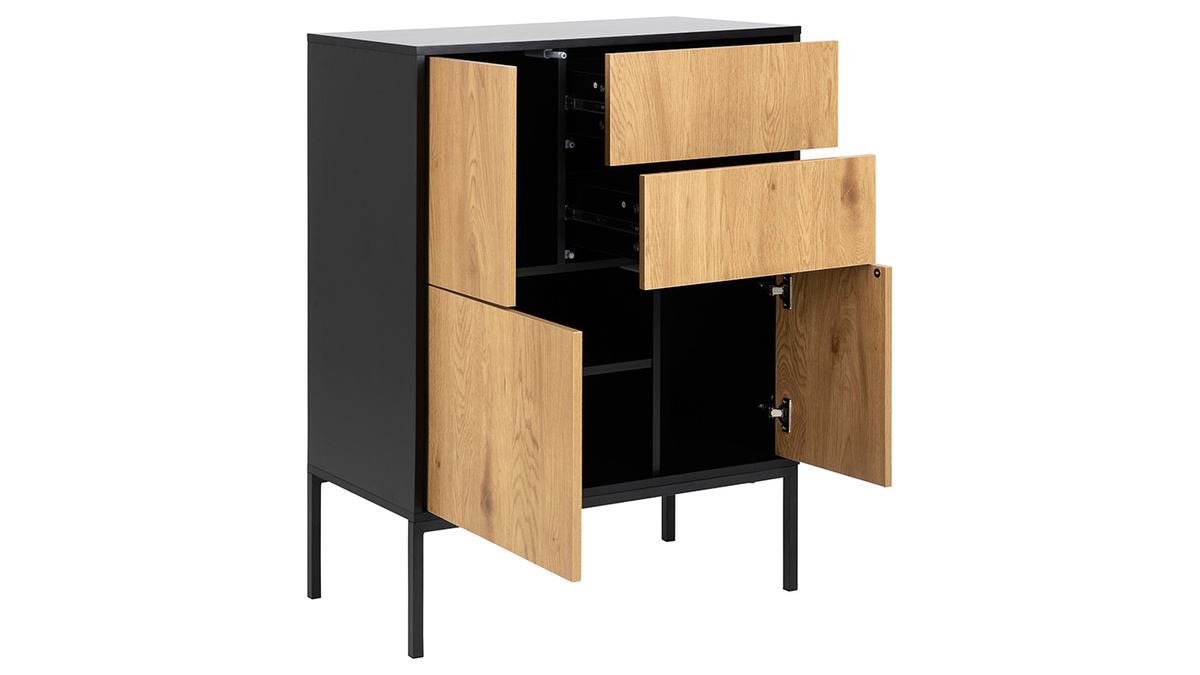 Credenza industriale 5 porte metallo legno TRESCA