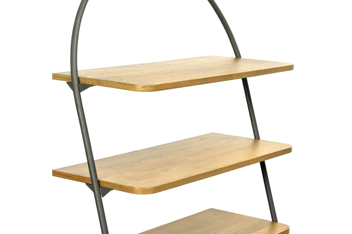 Credenza industriale con mensole legno e metallo grigio MODI