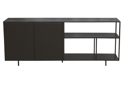 Credenza industriale metallo nero 2 ante L180 KARL