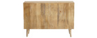 Credenza mobile portabottiglie o vinili in legno massello di mango ISIDRO