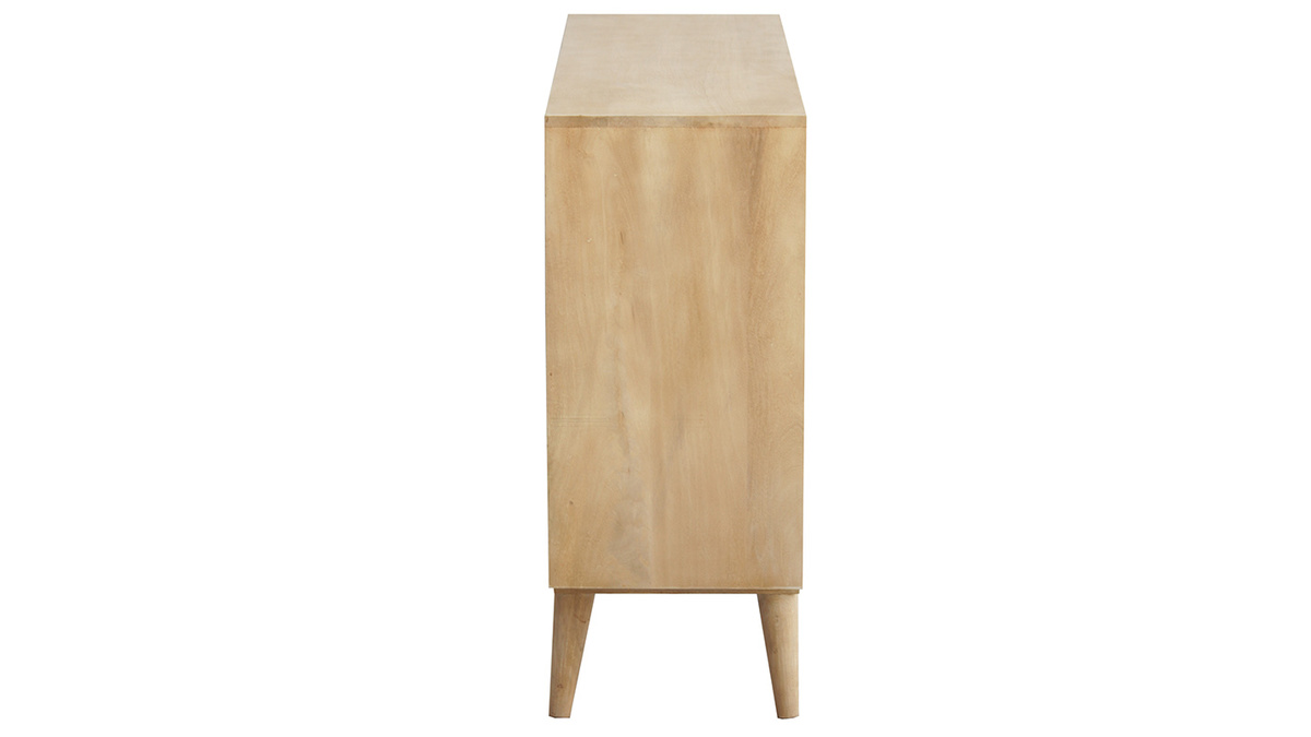 Credenza mobile portabottiglie o vinili in legno massello di mango ISIDRO