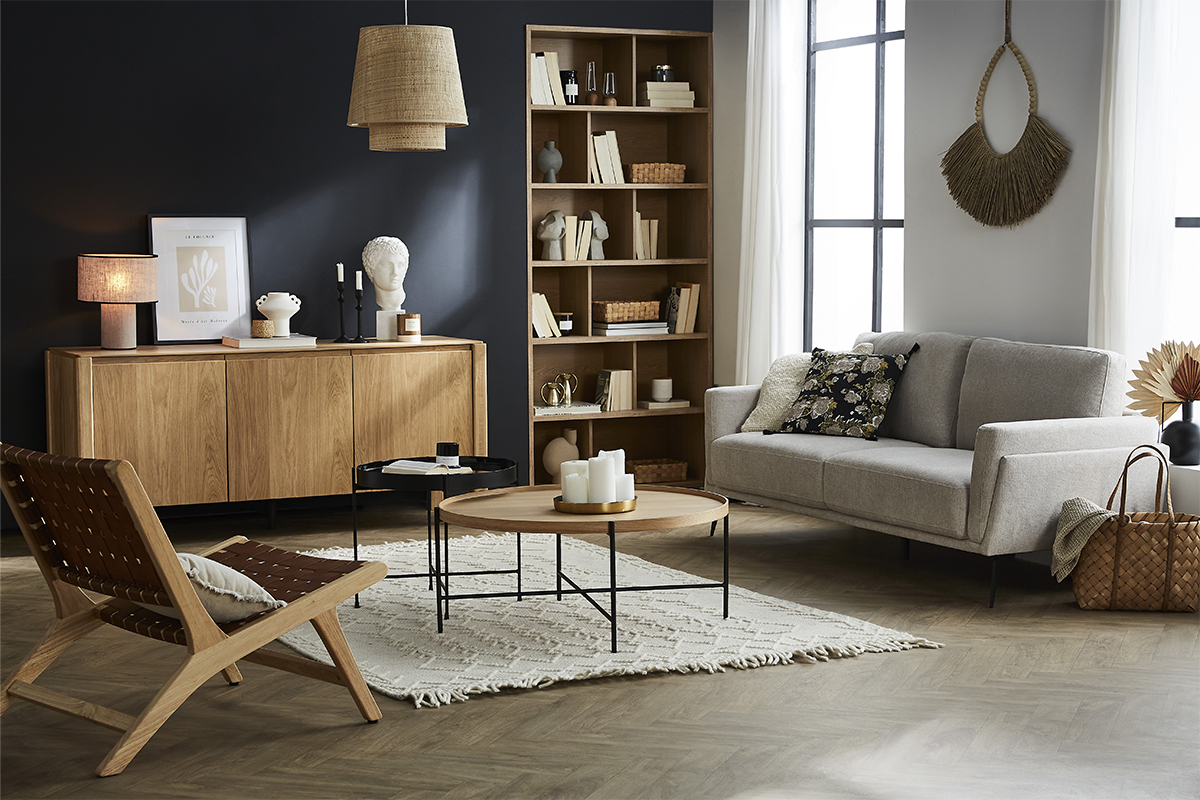 Credenza scandinava 3 ante legno rovere L166 cm AGALI