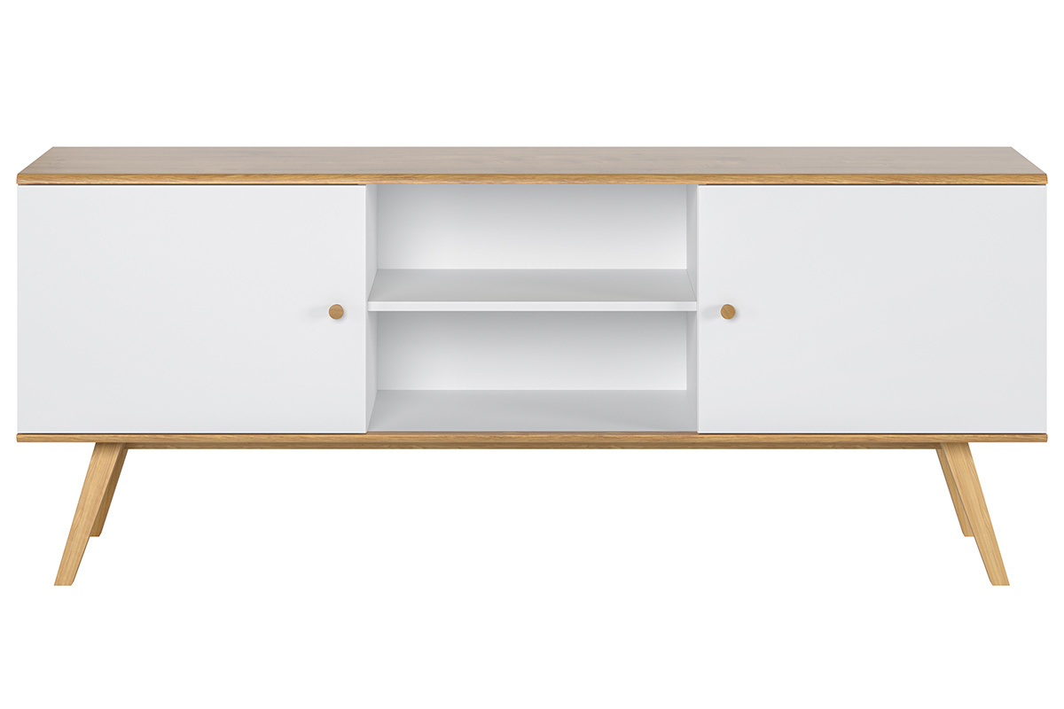 Credenza scandinava bianca e legno chiaroL180 cm GOLA