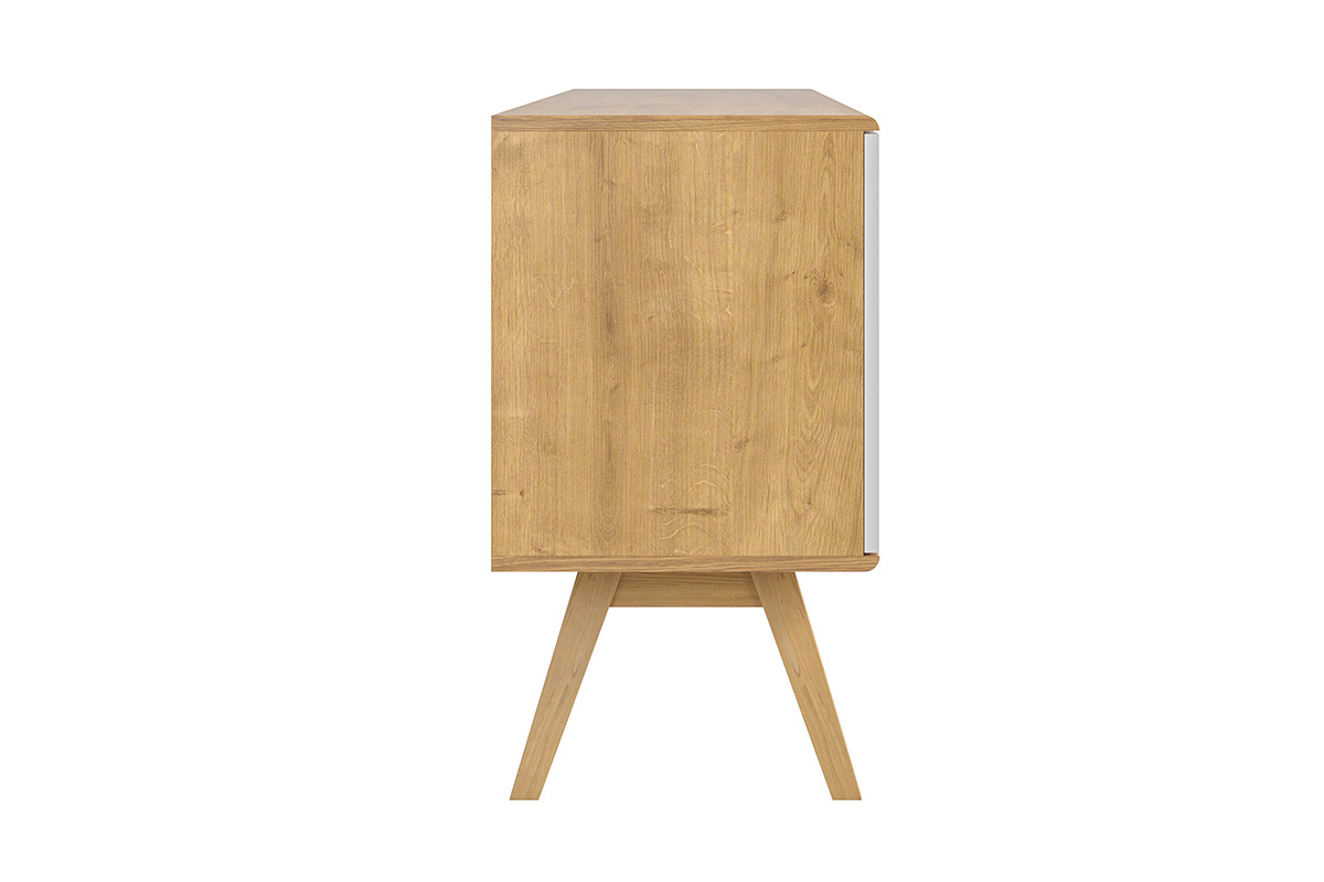 Credenza scandinava bianca e legno chiaroL180 cm GOLA