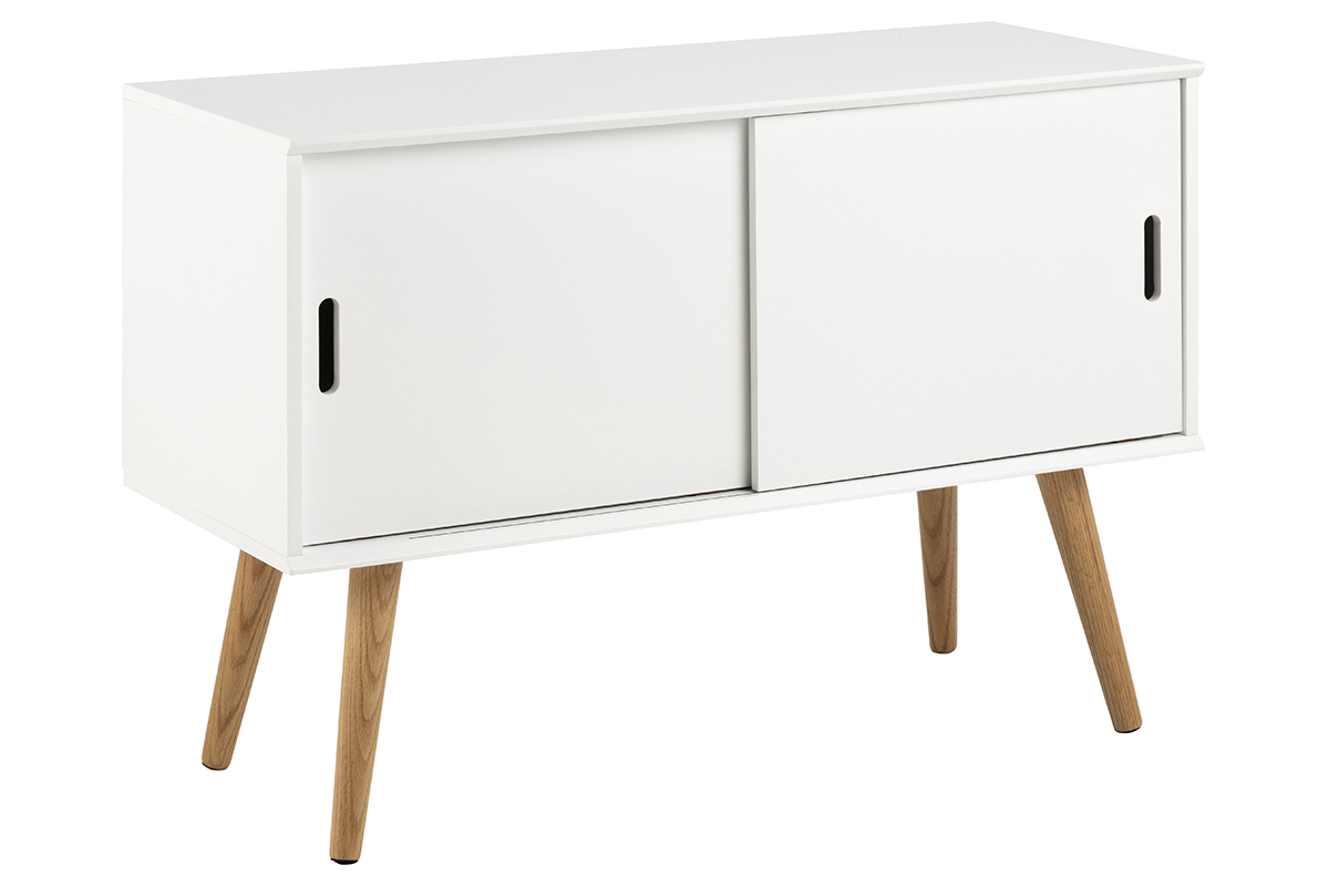 Credenza scandinava bianco opaco con ante scorrevoli SNOOP