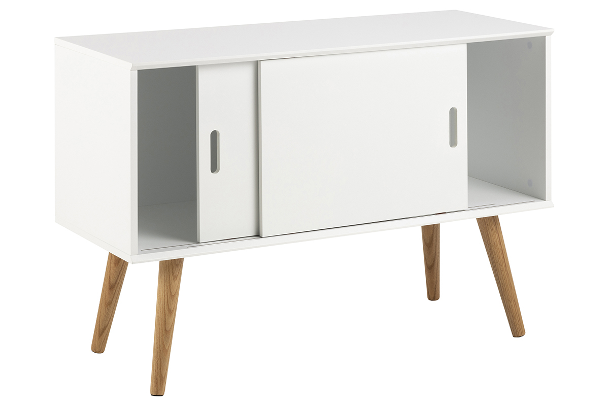 Credenza scandinava bianco opaco con ante scorrevoli SNOOP