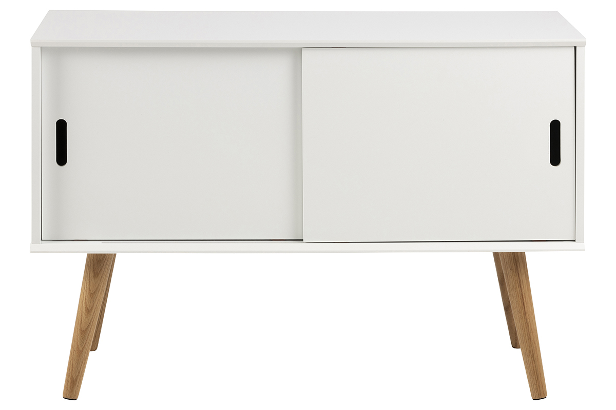 Credenza scandinava bianco opaco con ante scorrevoli SNOOP