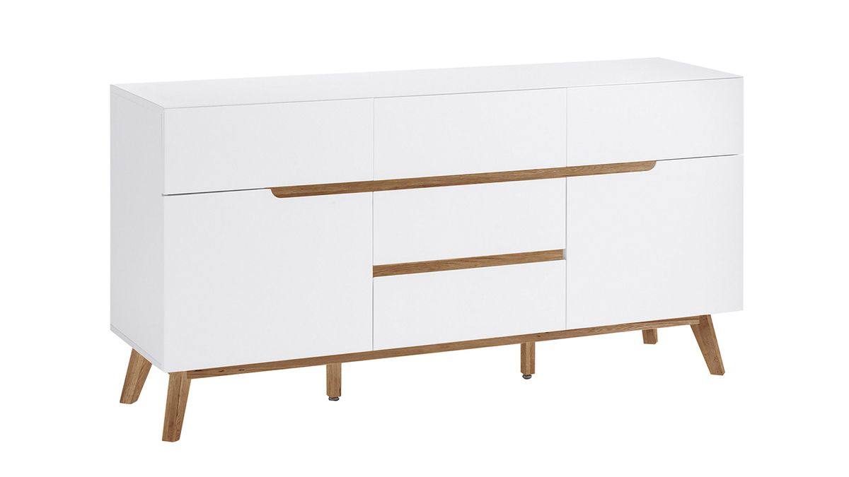 Credenza scandinava bianco opaco e rovere SKIVE