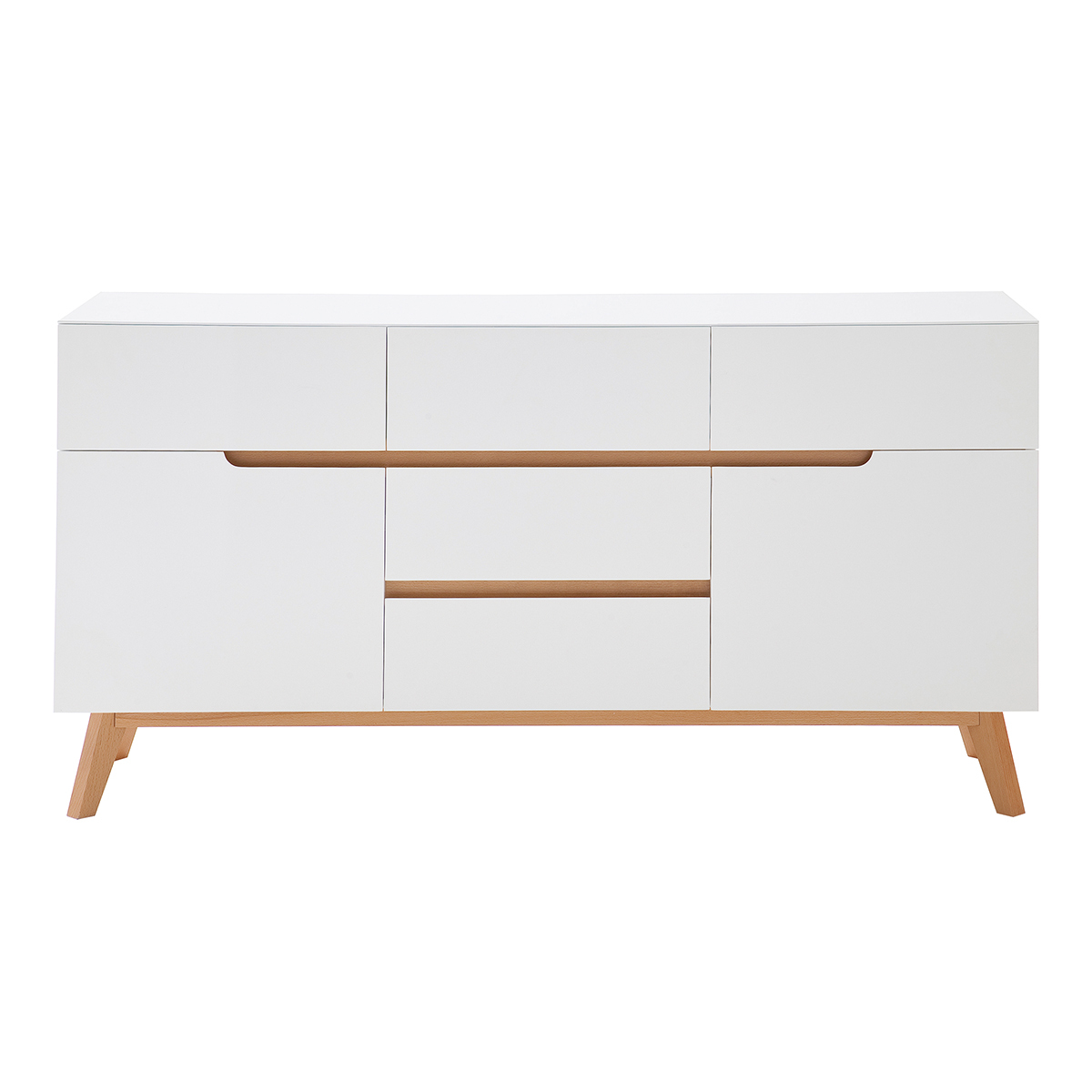 Credenza scandinava bianco opaco e rovere SKIVE