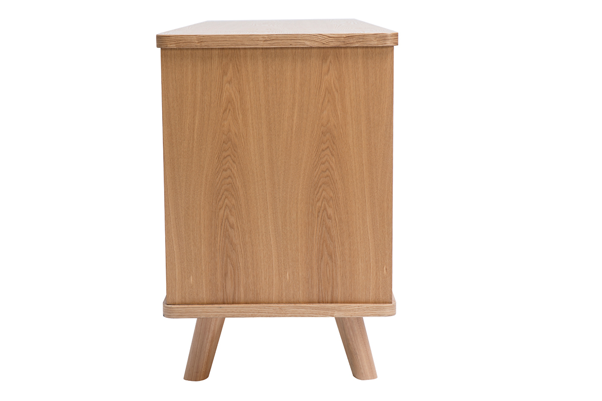 Credenza scandinava frassino con ante e cassetti L160 cm FIFTIES