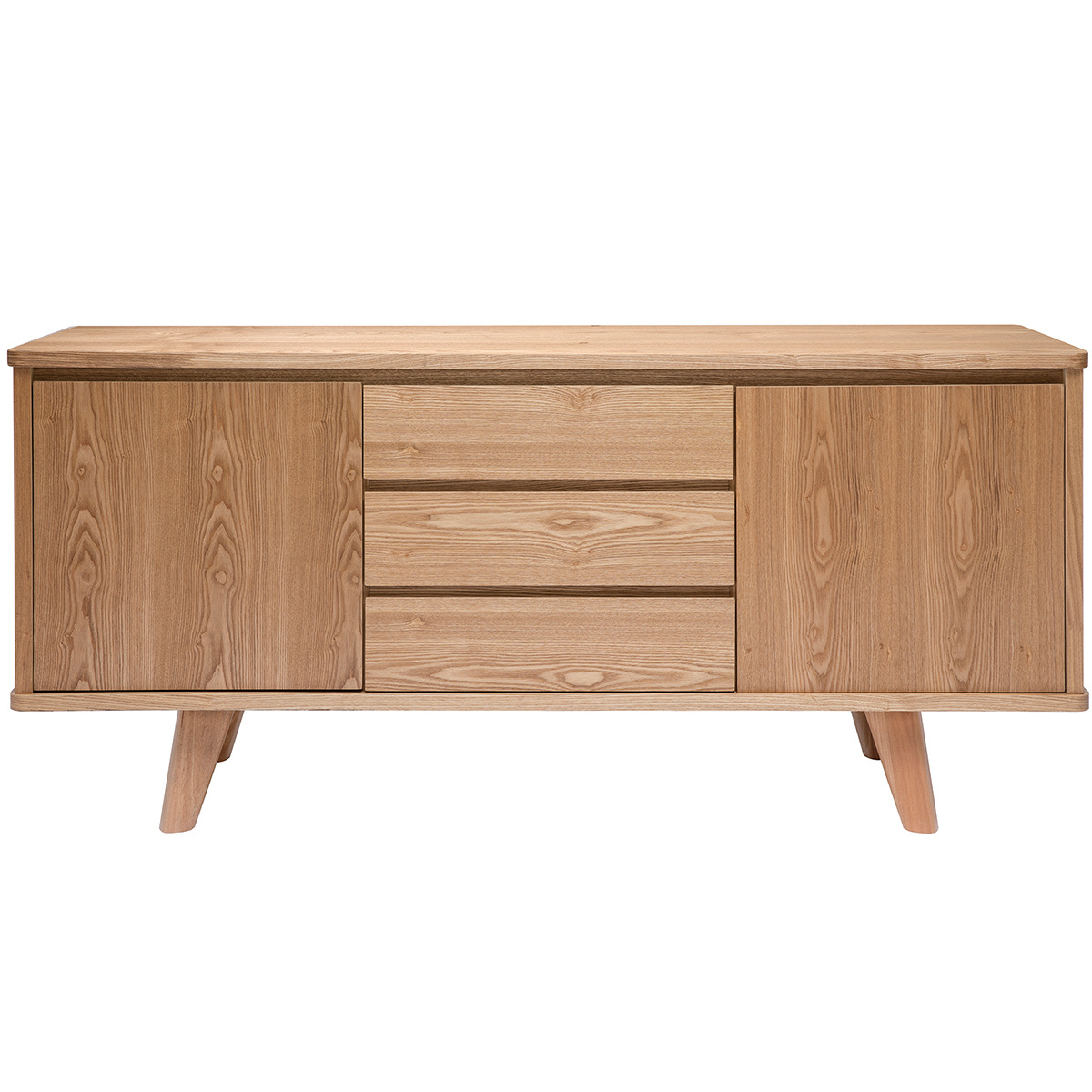 Credenza scandinava frassino con ante e cassetti L160 cm FIFTIES