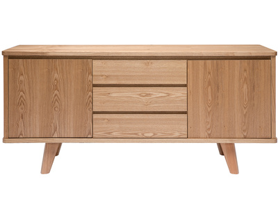 Credenza scandinava frassino con ante e cassetti L160 cm FIFTIES