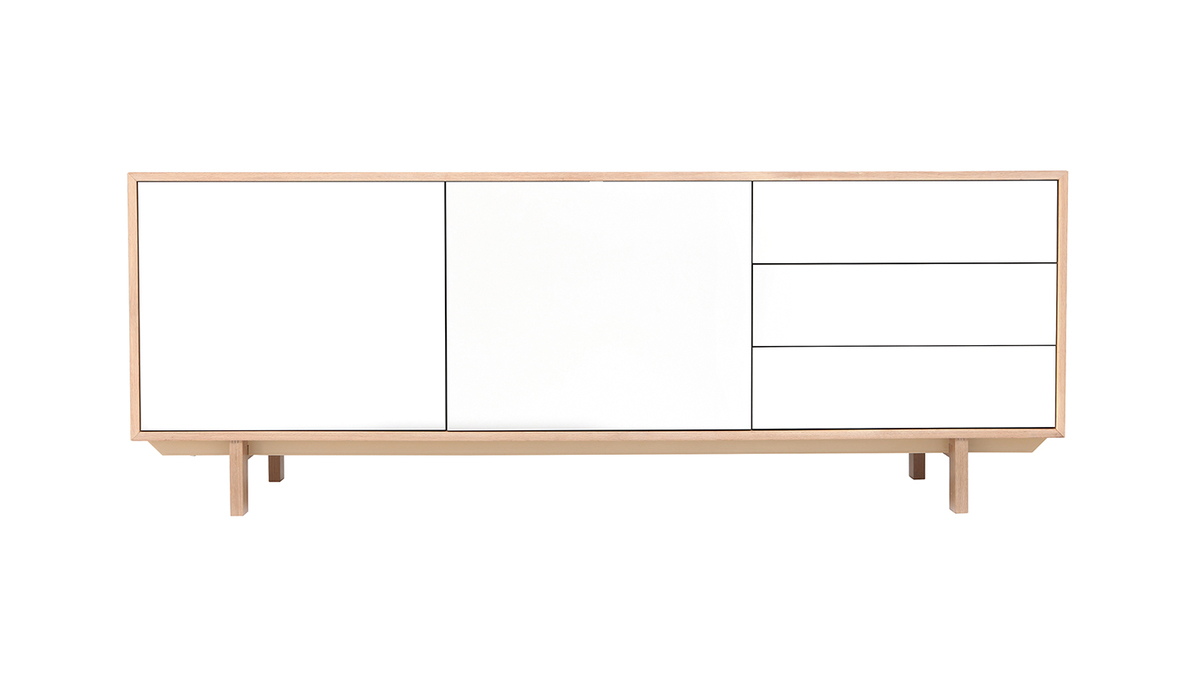 Credenza scandinava in legno Bianco 195 cm SID