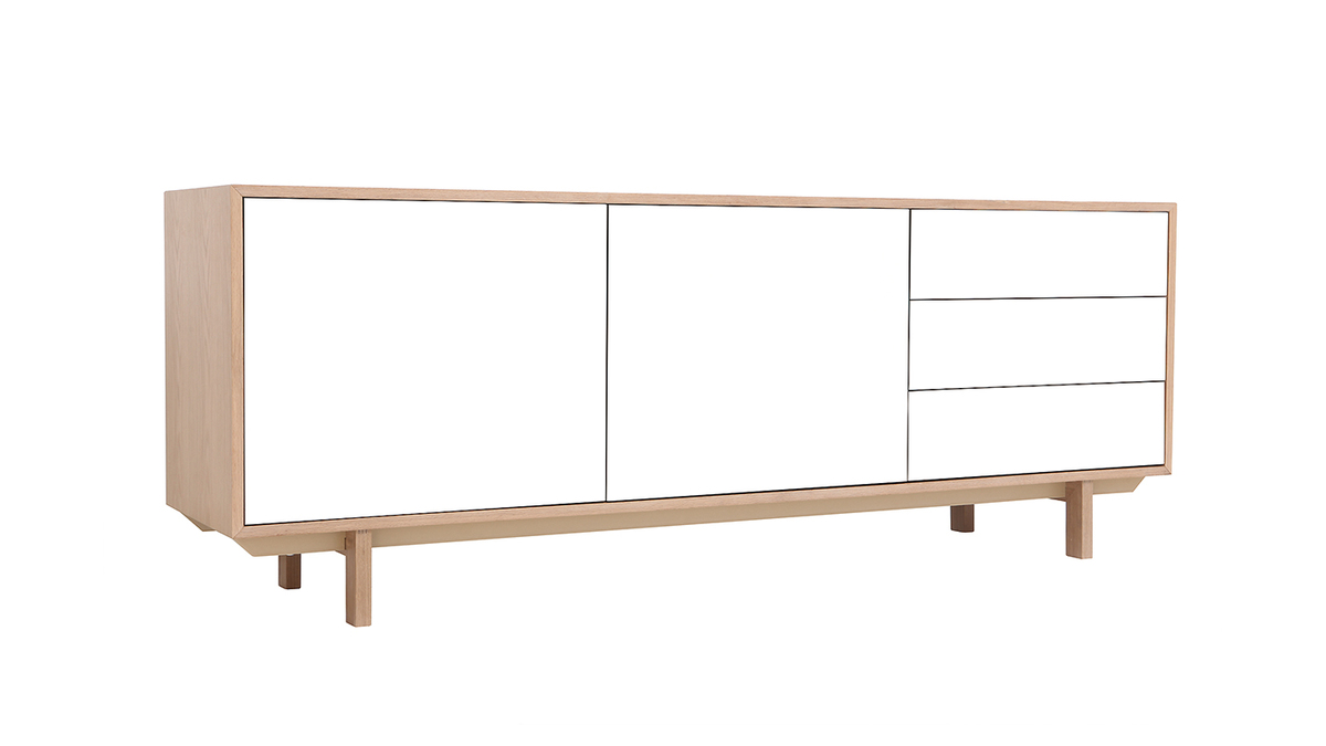 Credenza scandinava in legno Bianco 195 cm SID