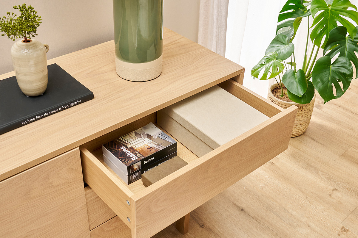 Credenza scandinava legno chiaro L195 cm SID