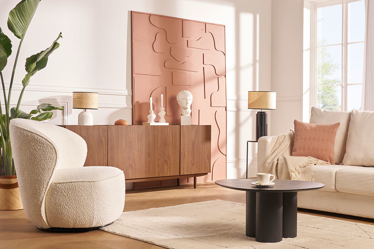 Credenza vintage 4 ante in legno scuro L180 cm SANAA