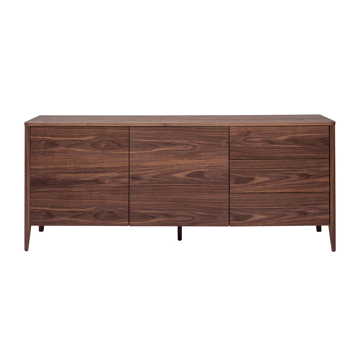 Credenza vintage a 2 ante e 3 cassetti noce L180 cm BENJA