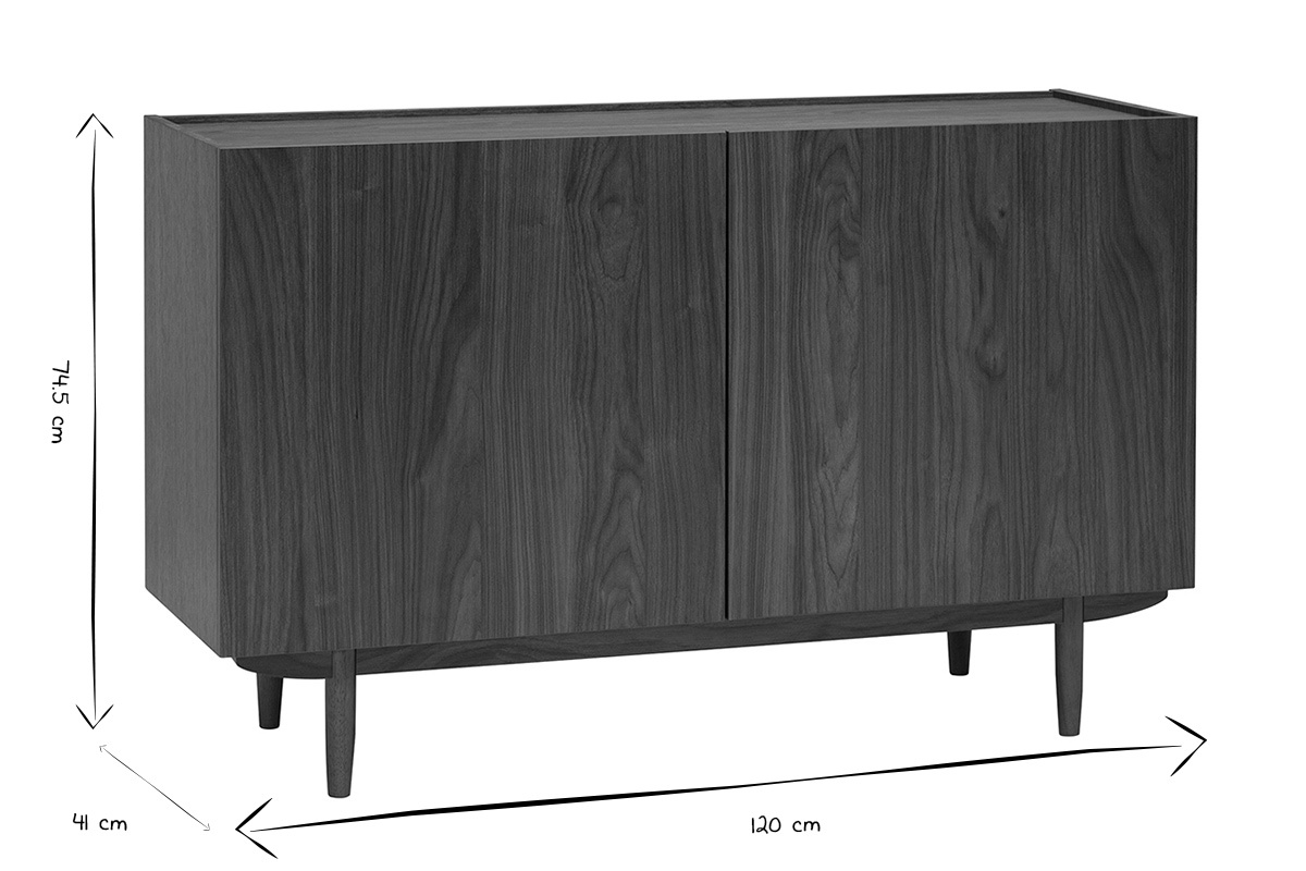 Dimensioni del buffet vintage SANAA in bianco e nero: 120 cm di larghezza, 41 cm di profondit�, 74,5 cm di altezza.