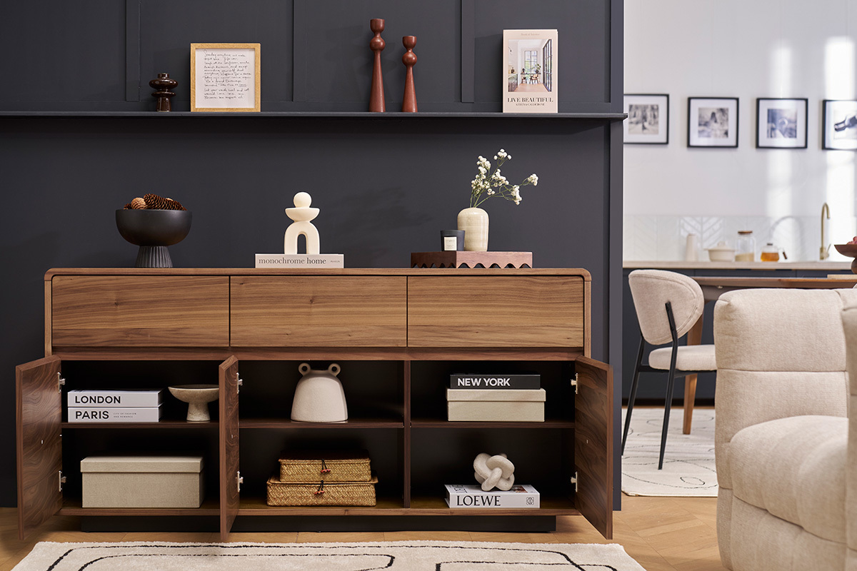 Credenza vintage finitura noce 160 cm JAKO