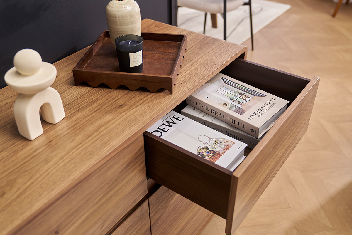 Credenza vintage finitura noce 160 cm JAKO