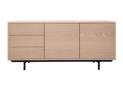 Credenza vintage in finitura legno di quercia 2 ante 3 cassetti L160 cm MANNY