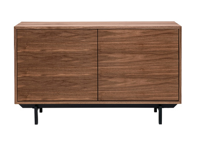 Credenza vintage in legno di noce scuro a 2 ante L120 cm MANNY