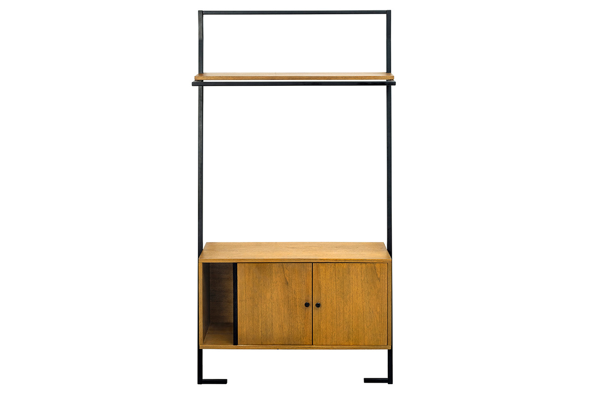Credenza vintage legno e metallo nero SERAH