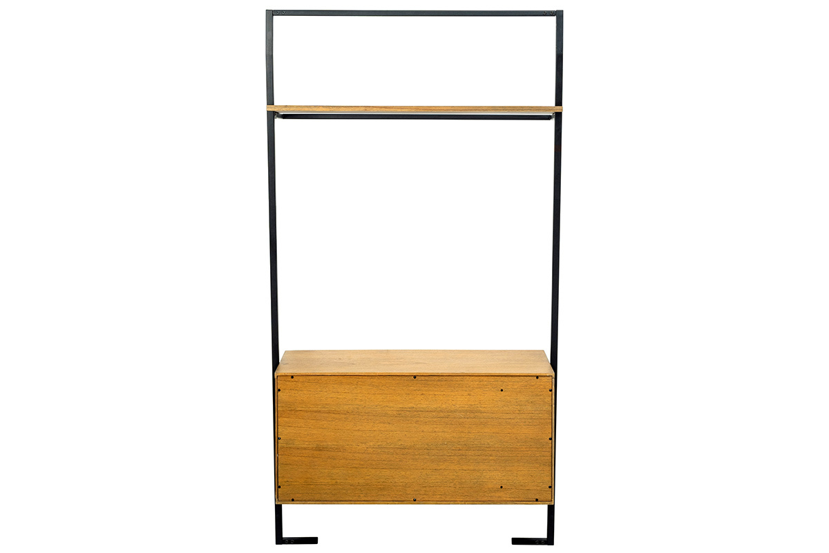 Credenza vintage legno e metallo nero SERAH