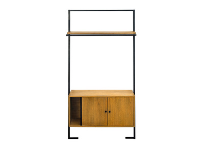 Credenza vintage legno e metallo nero SERAH
