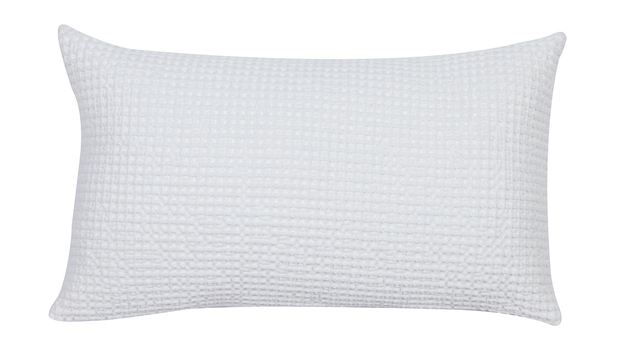 Cuscino in cotone lavato color bianco sporco 30 x 50 cm YAM