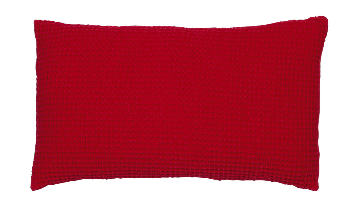 Cuscino in cotone lavato color rosso 30 x 50 cm YAM