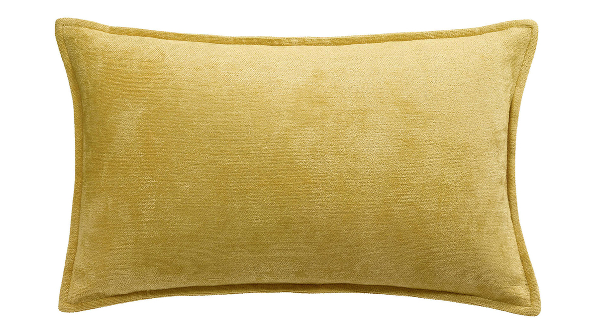 Cuscino in velluto giallo curry 30 x 50 cm ALOU
