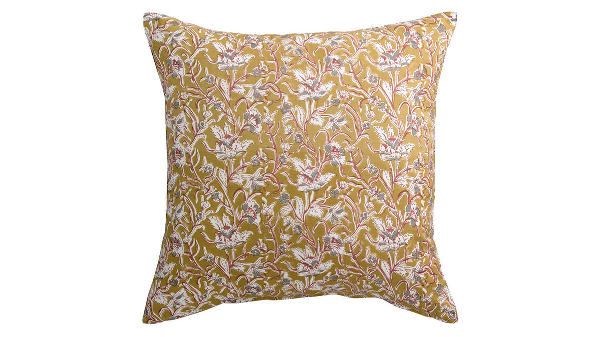 Cuscino stampato fiori gialli 45 x 45 cm AQUARELLE