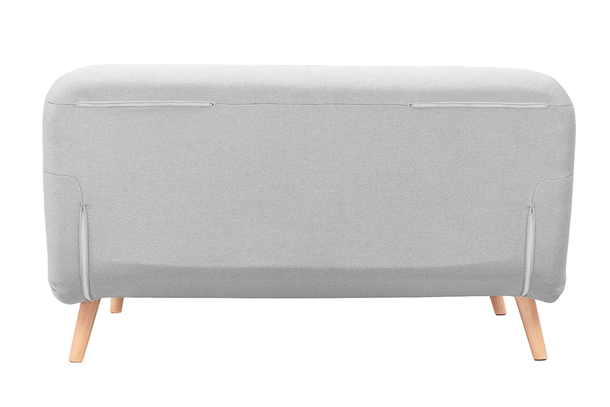 Divanetto clic clac 2 posti in tessuto grigio chiaro AMIKO