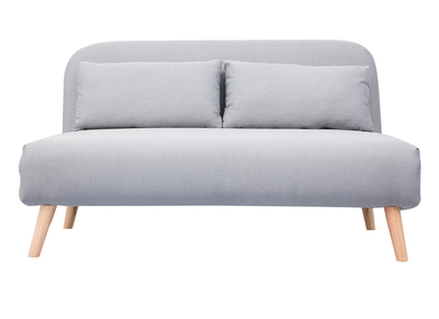 Divanetto clic clac 2 posti in tessuto grigio chiaro AMIKO