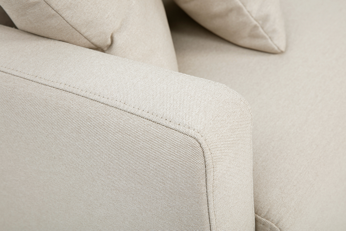 Divano 2 posti in tessuto beige e legno chiaro MUNIK