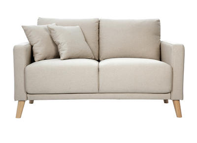 Divano 2 posti in tessuto beige e legno chiaro MUNIK