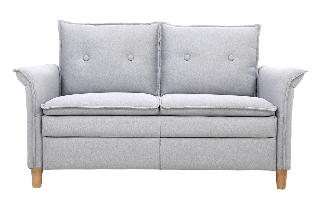 Divano 2 posti in tessuto grigio chiaro CLIFF