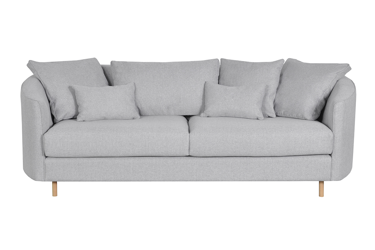 Divano 3 posti contemporaneo in tessuto grigio chiaro  SELECT