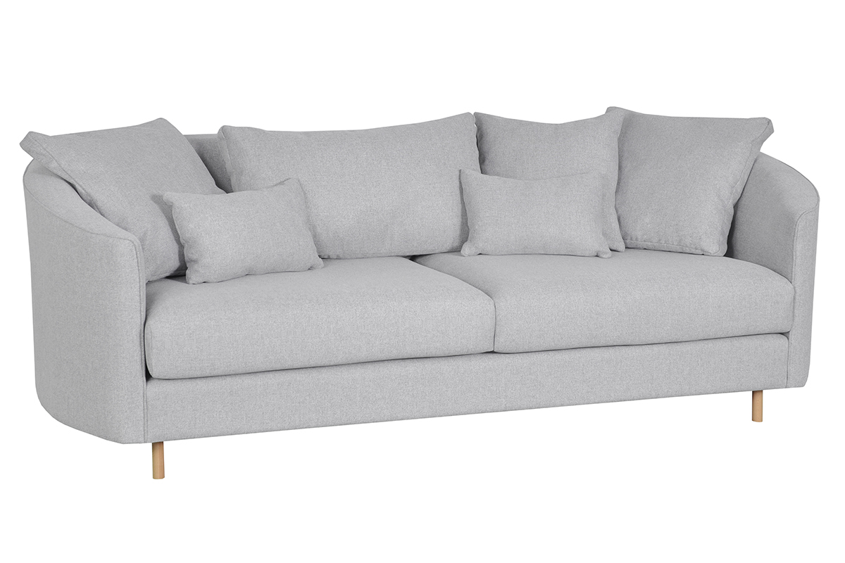 Divano 3 posti contemporaneo in tessuto grigio chiaro  SELECT